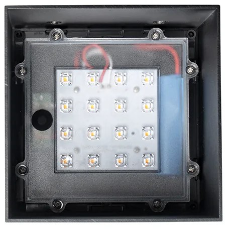 Външна стенна лампа черна с димираща светлина и сензор на слънчева енергия - Charlotte