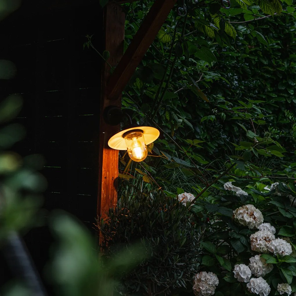 Външна Стенна Лампа Черна със Стъкло IP44 - Мюнхен