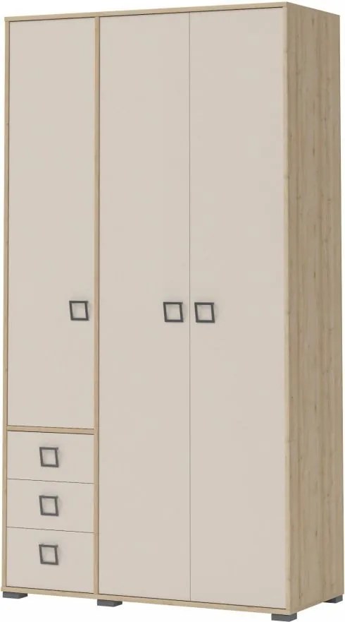 Riddle 3D3S-Дъбово-пясъчен троен гардероб