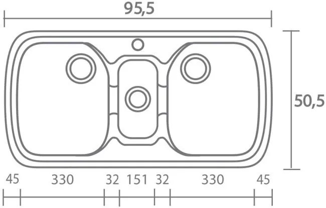 Мивка Sanitec 303-Leuko