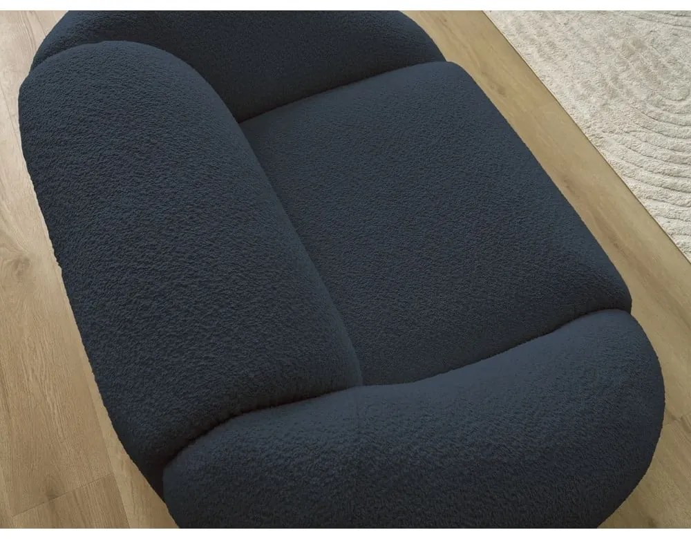 Тъмносиньо кресло от букле Tina – Bobochic Paris