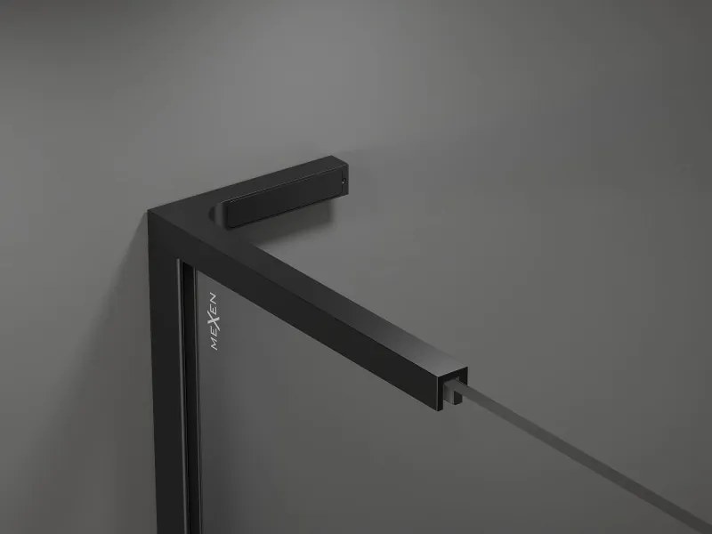 Mexen Velar L Двойна плъзгаща се душ кабина 100 x 90 см, прозрачна, черна