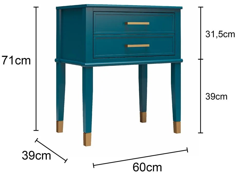 Светлосиво нощно шкафче Westerleigh – CosmoLiving by Cosmopolitan