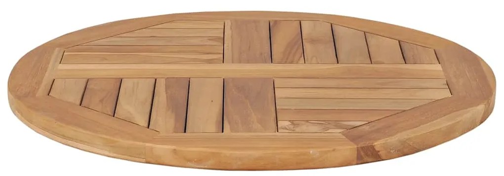 48984 vidaXL Плот за маса, тиково дърво масив, кръгъл, 2,5 см, 60 см