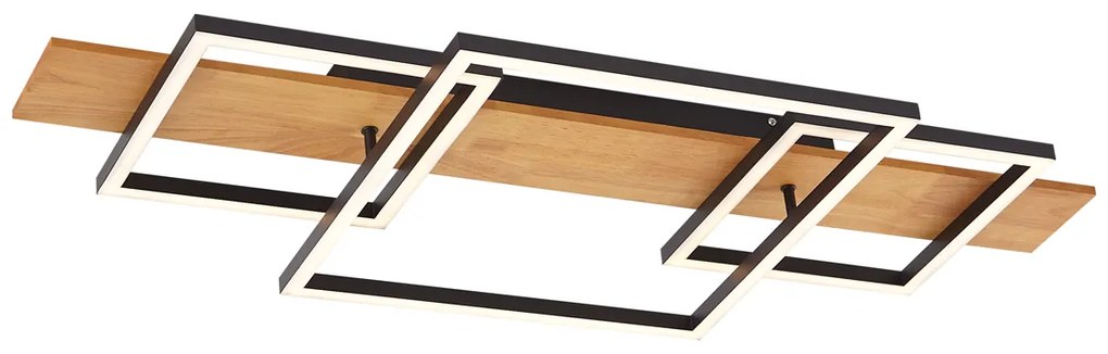 Дизайнерска таванна лампа черна квадратна с LED 3-степенно димиране 3-светлини - Nimue