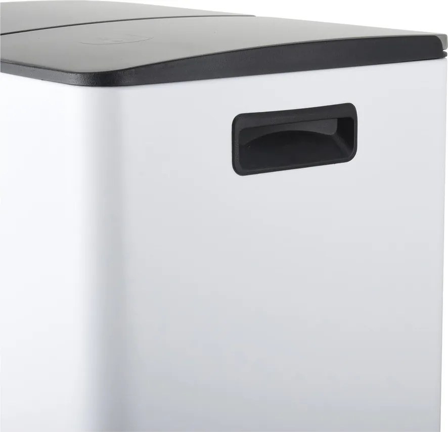 Стоманено кошче за боклук 2x20 l за рециклиране с педал в матово бял цвят Aliya – Spirella