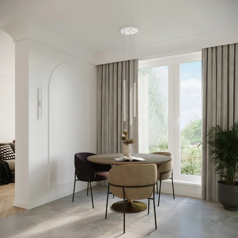 Бяло метално висящо осветително тяло ø 15 cm Fideus – Sollux