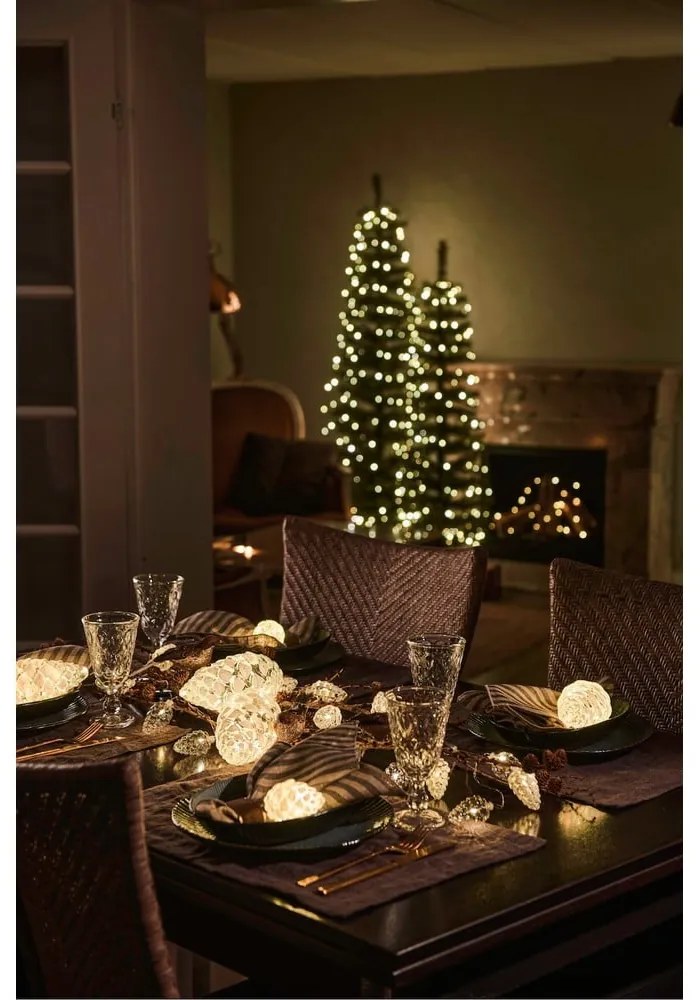 Бяла висяща коледна светлинна украса ø 8 cm Celina – Sirius