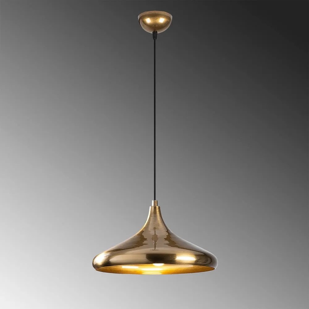 Висящо осветително тяло в златисто с метален абажур ø 35 cm Berceste – Opviq lights