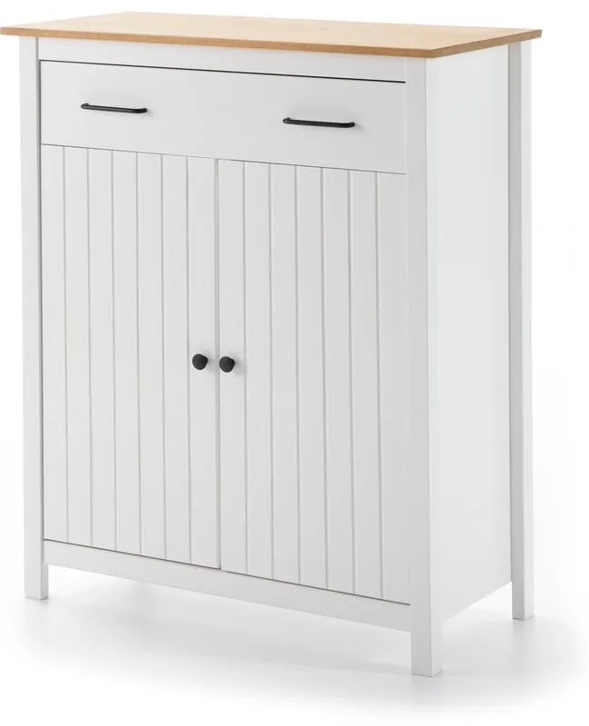 Бял висок скрин от масивен бор 90x110 cm Miranda – Marckeric