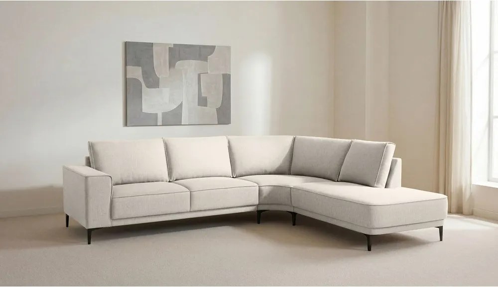 Кремав ъглов диван (десен ъгъл) Copenhagen – Scandic