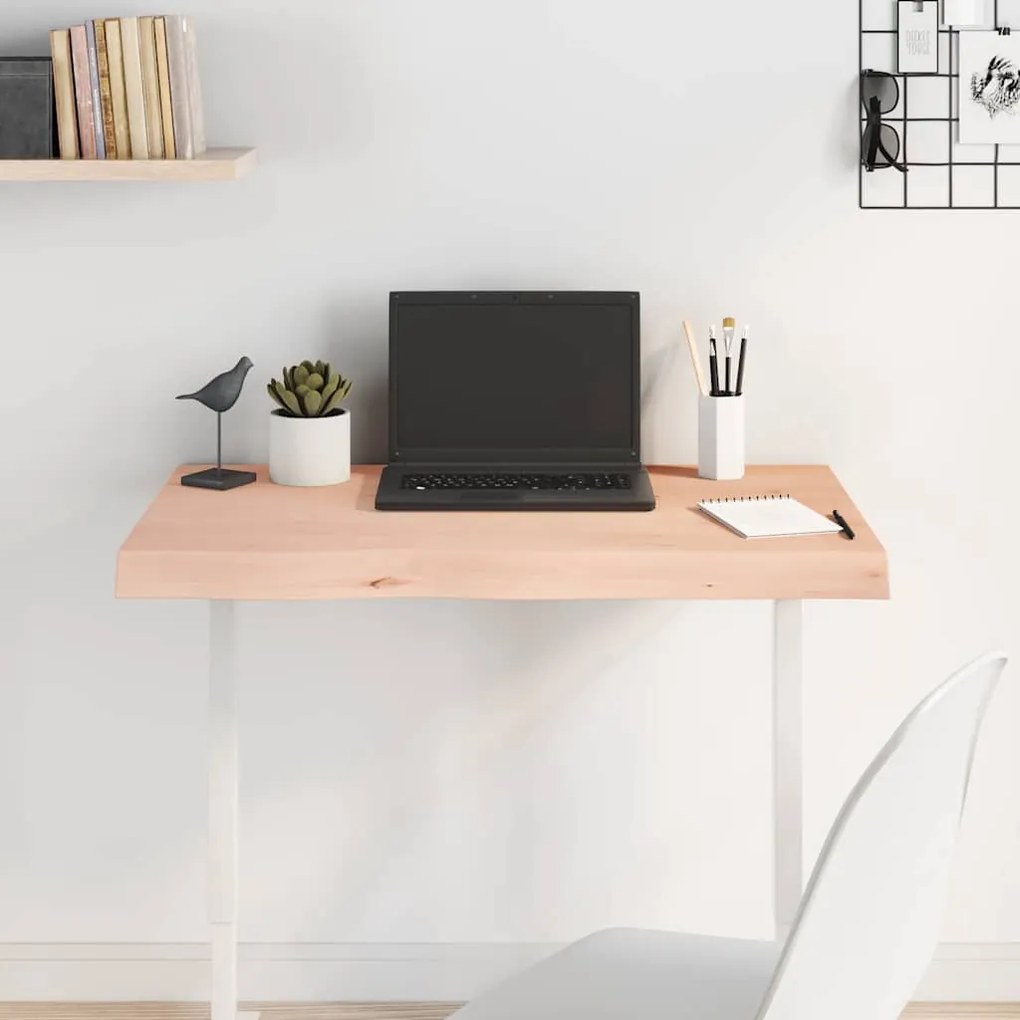 3156292 vidaXL Плот за маса, 80x40x(2-6) см, необработен масивен дъб