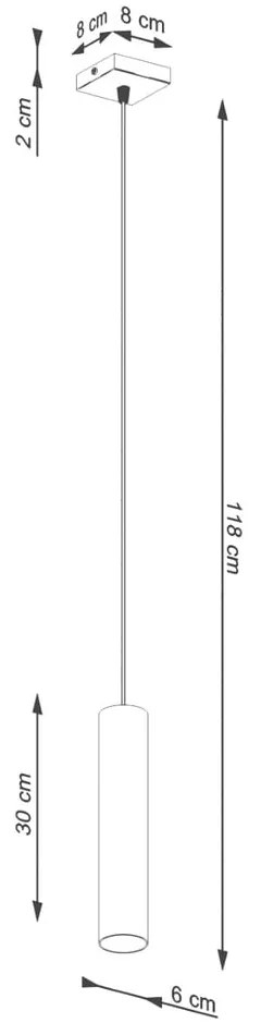 Кремаво висящо осветително тяло ø 8 cm Castro – Sollux