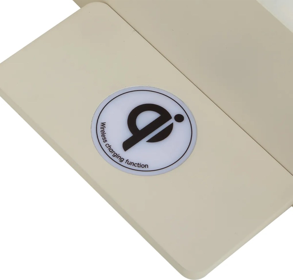 Комплект от 2 бежови стенни лампи, включително LED с USB и индукционно зарядно - Riza