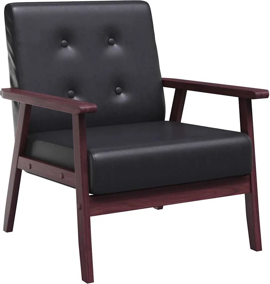 248641 vidaXL Фотьойл, черен, изкуствена кожа