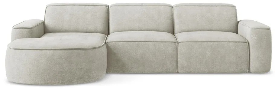 Кремав шенилов ъглов диван (ляв ъгъл) Omao – Makamii