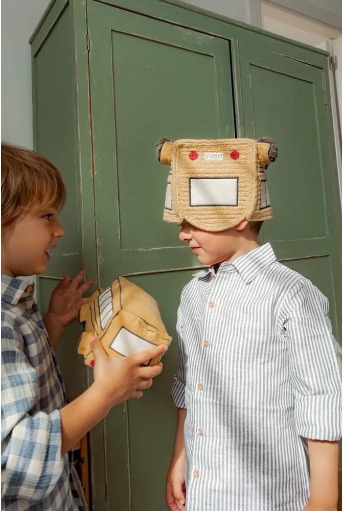 Текстилна детска кошница за играчки в цвят жълта охра 22x19x15 cm School Bus – Lorena Canals