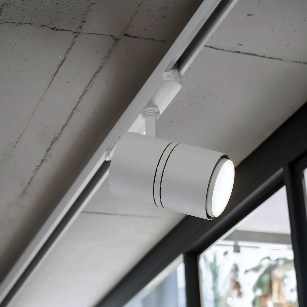 Модерна 3-фазова релсова система бяла с 4 прожектора 3000-4000K - Ruler 38