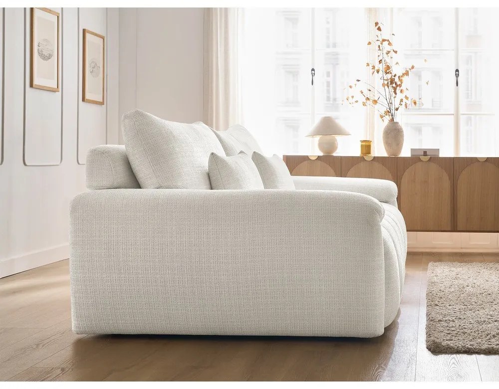 Бял шенилов диван 264 cm Ivane – Bobochic Paris