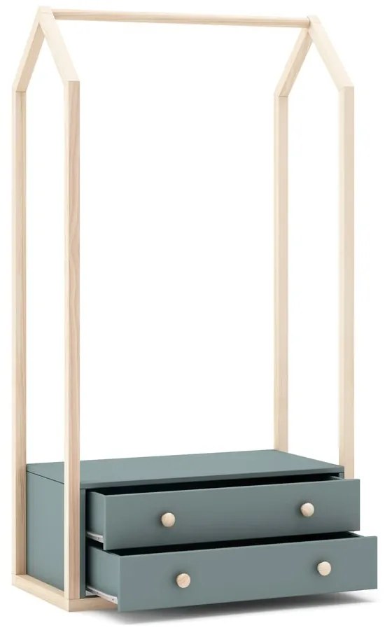 Отворен детски гардероб сиво-зелен 80x170x40 cm Esteban – Marckeric