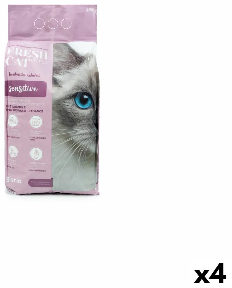 Пясък за котки Gloria Premium Sensitive 5 kg 4 броя