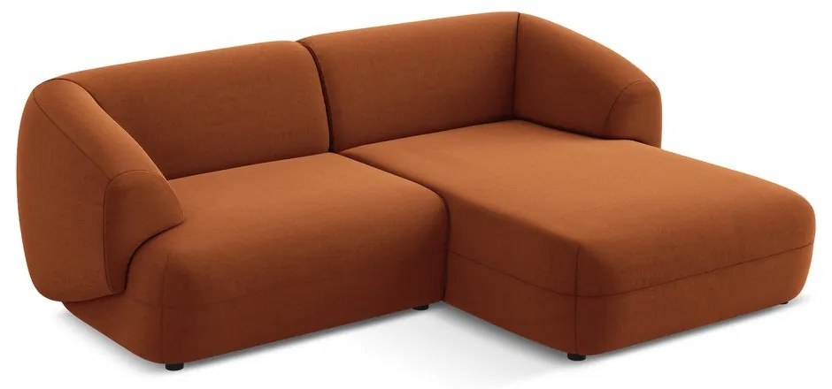 Оранжев кадифен ъглов диван (десен ъгъл) Moana – Makamii