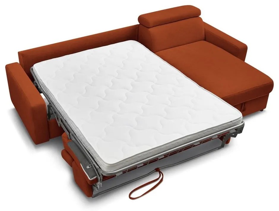 Разтегателен ъглов диван в тухлен цвят (променлив) Monaco – Bobochic Paris