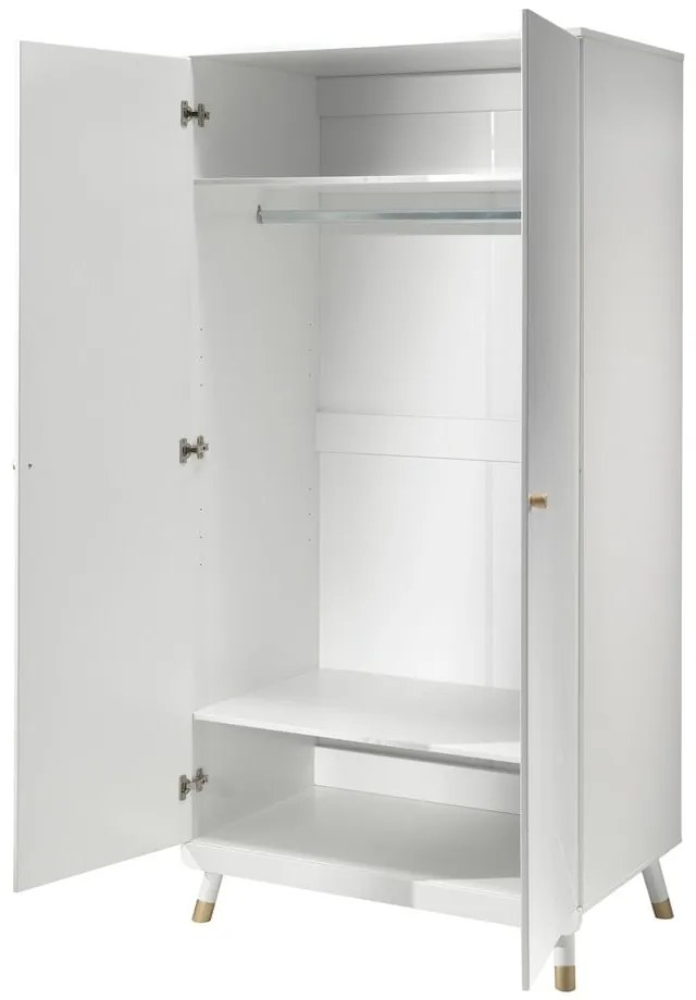 Бял детски гардероб от борова дървесина Billy - Vipack