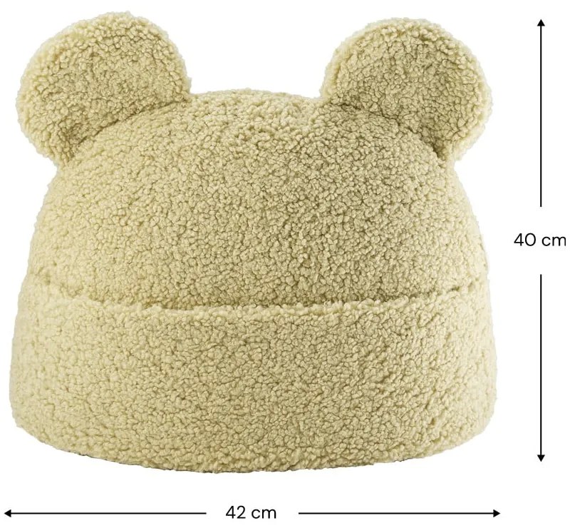 Зелена детска възглавница за диван от букле Teddy Pouch – Wigiwama