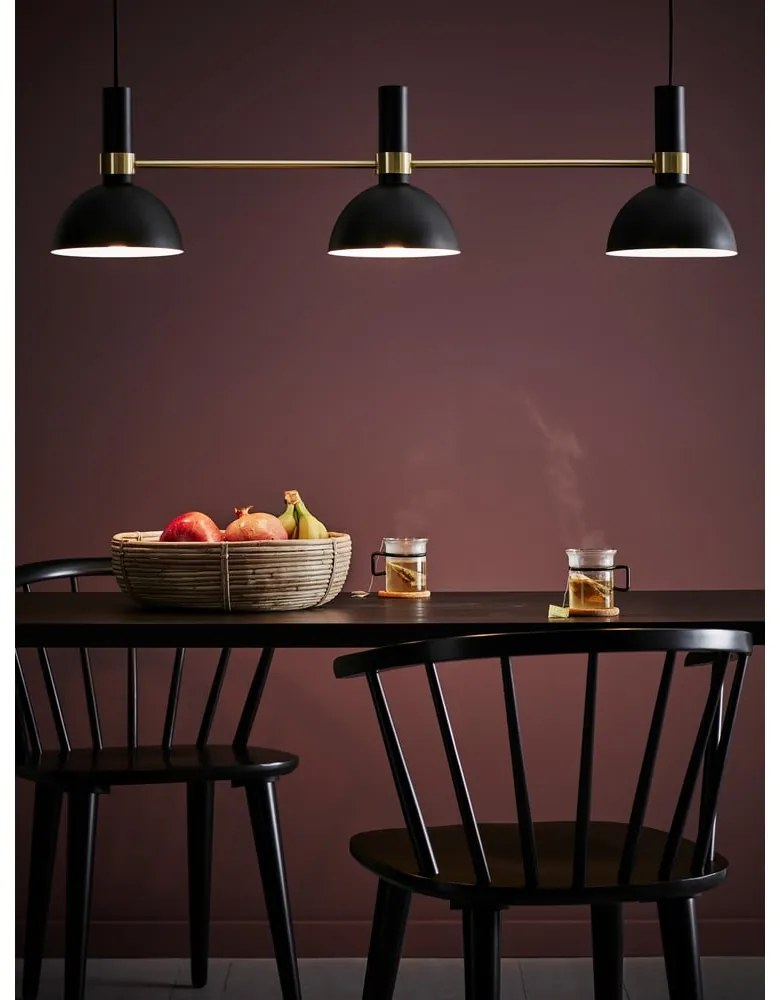 Черно тройно таванно осветление Черно злато Larry - Markslöjd