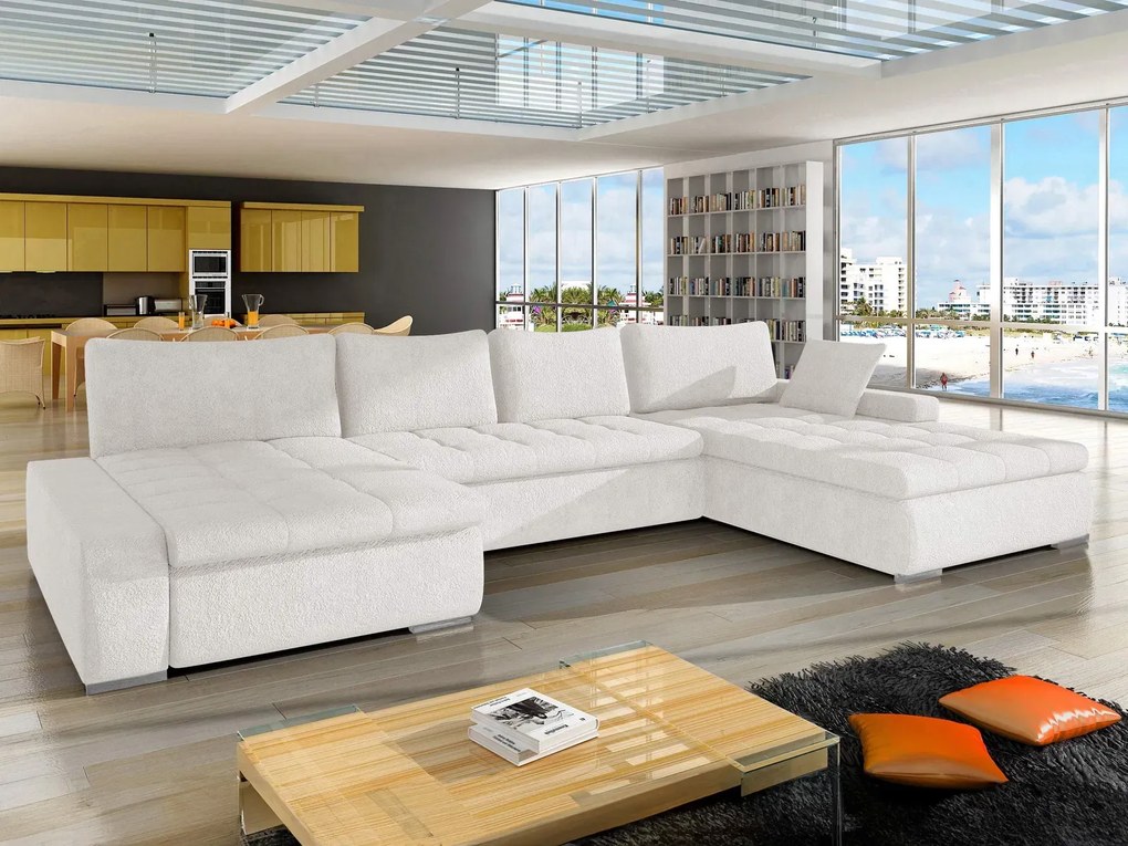 Ъглов диван Caro-бял