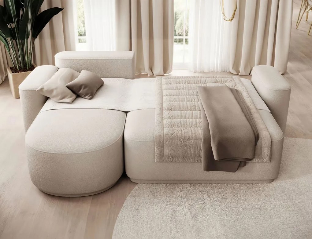 Ъглов диван Luxora-Бежов-ляв