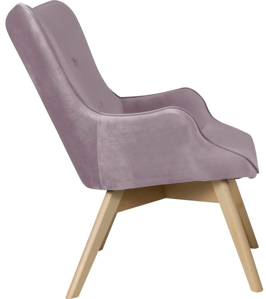 Кадифено кресло лавандула Niko – Ropez