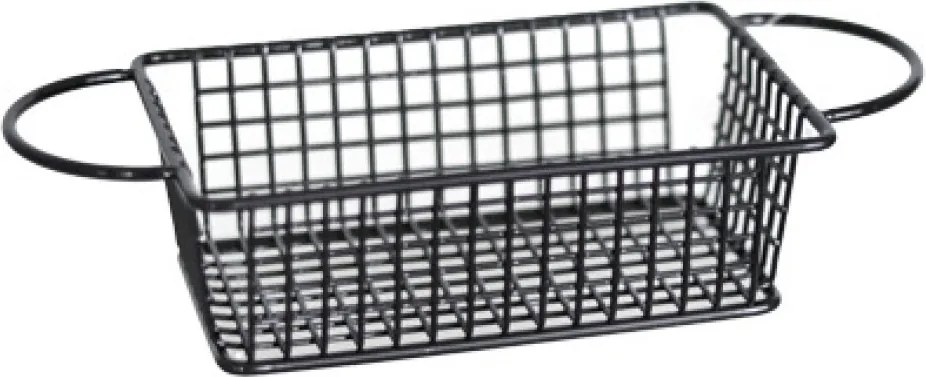 Horecano - Метална кошничка за сервиране с две дръжки 16x10.5x5см черна(HC-981486)