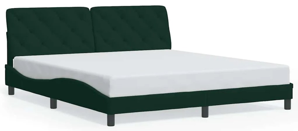 3207938 vidaXL Рамка за легло без матрак, тъмнозелена, 180x200 см, кадифе