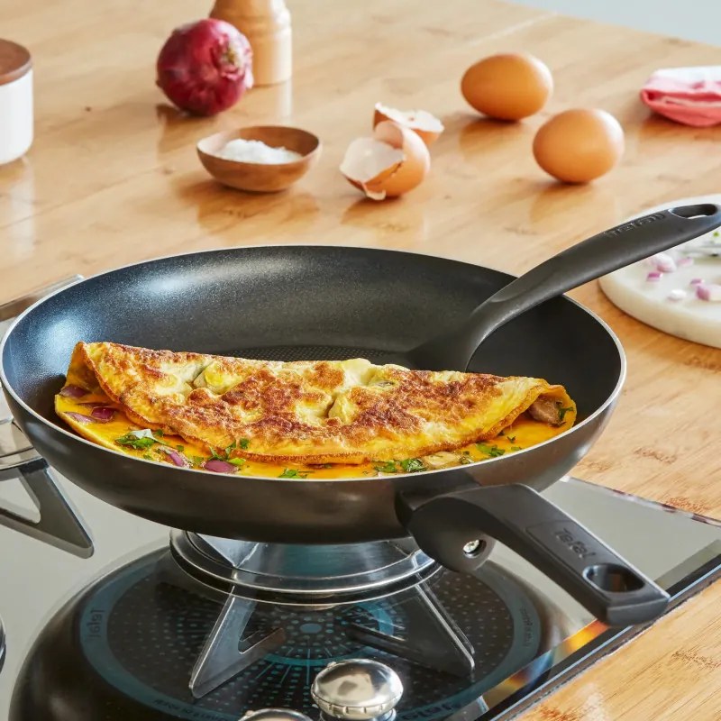 Тиган Tefal B5670653 FP28J GT SIMPLY CLEAN, 28 см, DIFFUSION, Thermo-Signal, Без PFOA, Индукция, Черен
