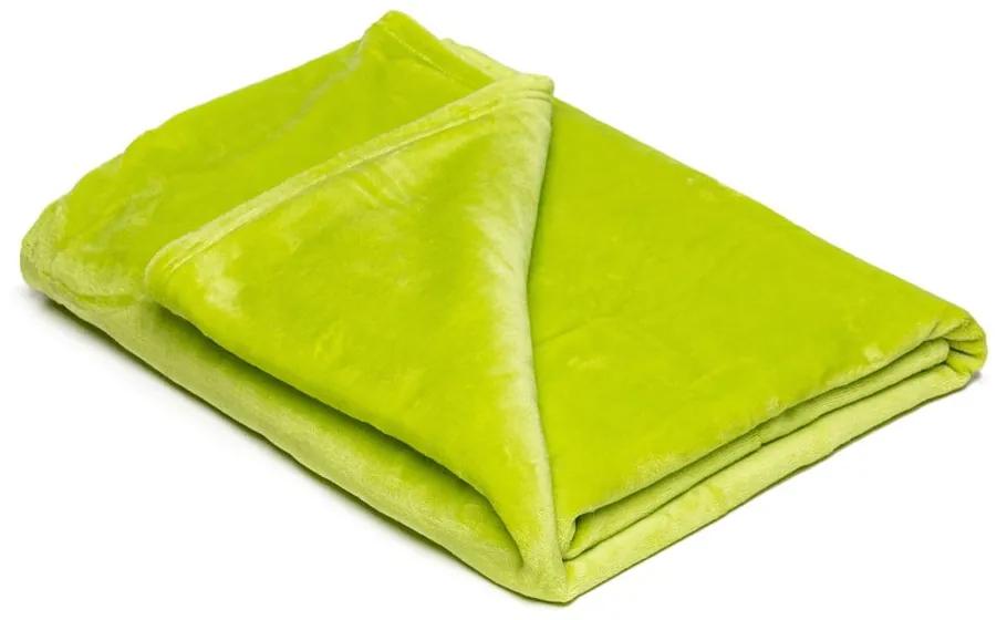 Светлозелено одеяло от микроплюш , 150 x 200 cm - My House