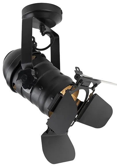 Индустриален студиен прожектор черен въртящ се и наклоняващ се - Movie