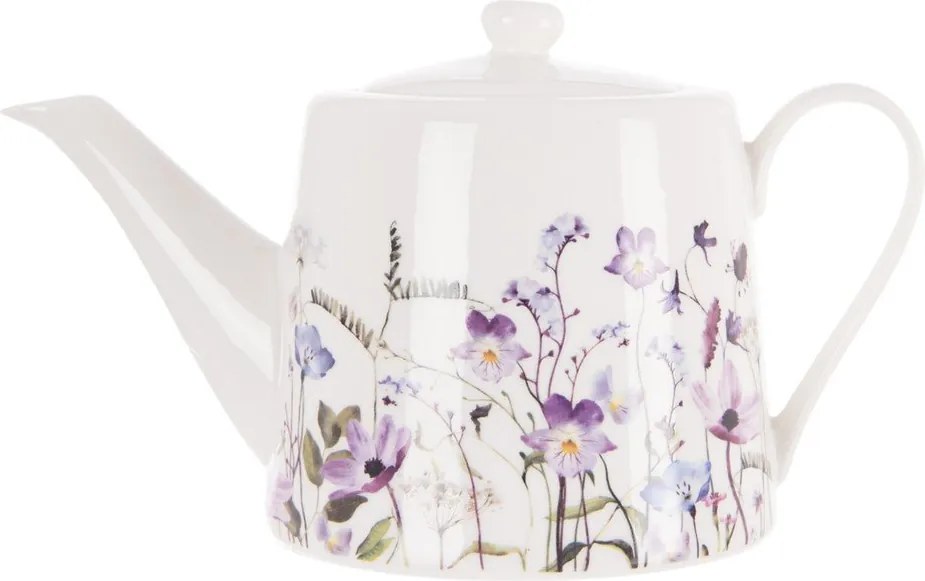 Бял/лилав порцеланов чайник 1 l Louka – Orion
