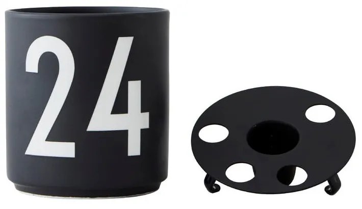 Черен порцеланов свещник - Design Letters