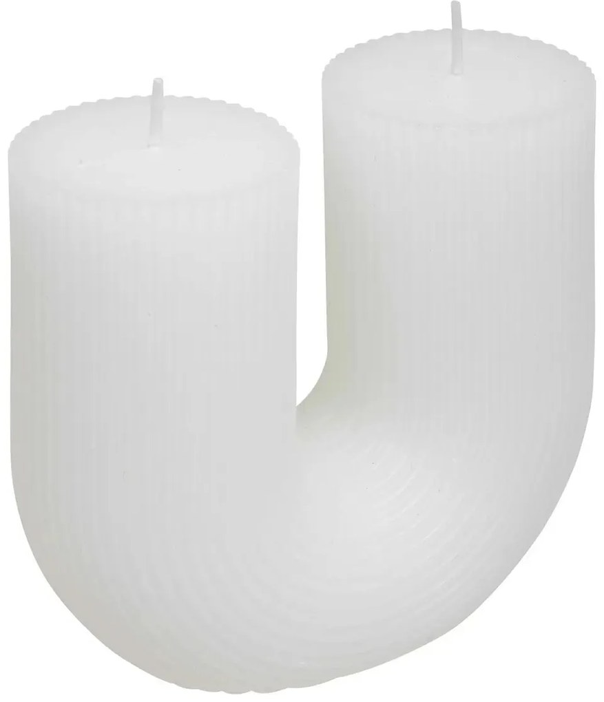 Свещ без аромат atmosphera Demi U - Бял