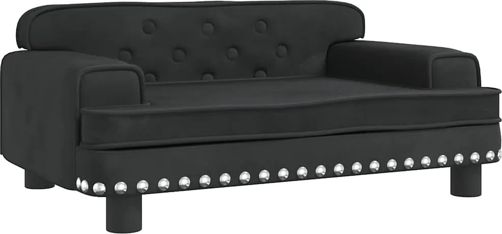 171886 vidaXL Кучешко легло черно 70x45x30 см кадифе
