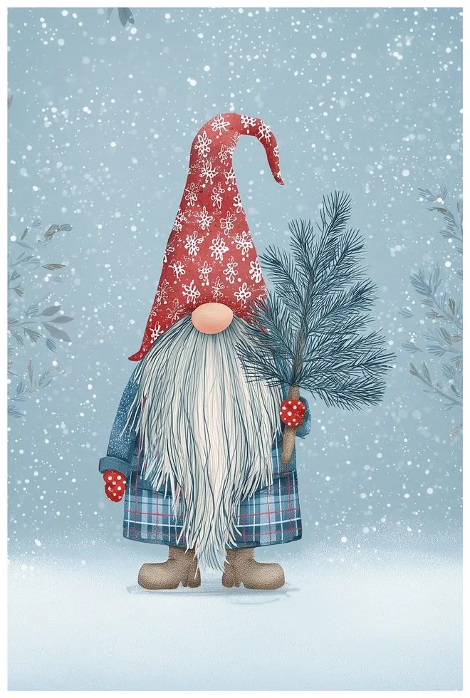 Картина на платно – Коледна магия с джудже