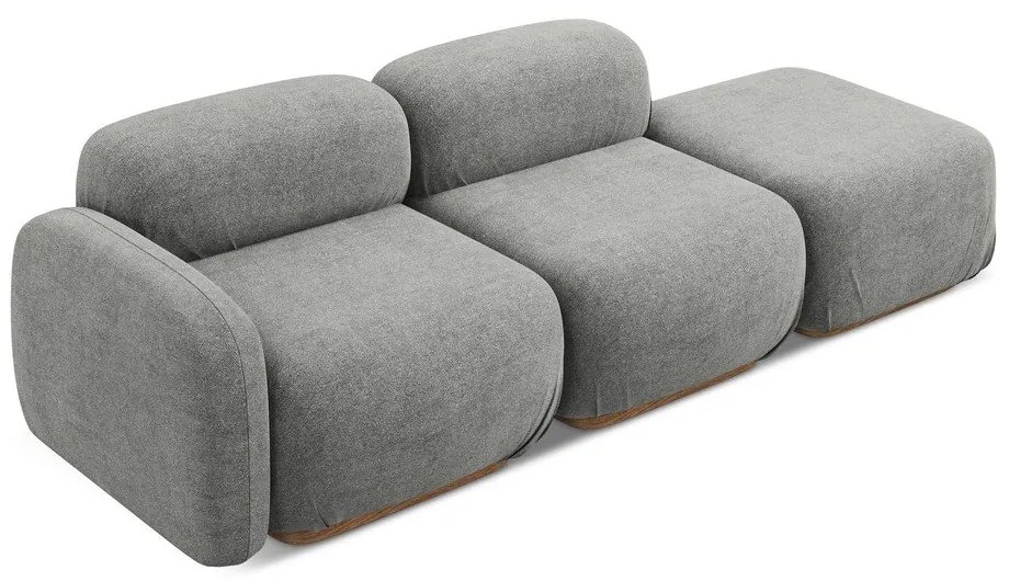 Сив модулна лежанка от букле (десен ъгъл) Ailani – Makamii