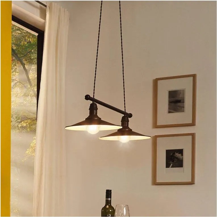 Eglo 49457 - Пендел на кабел STOCKBURY 2xE27/60W/230V