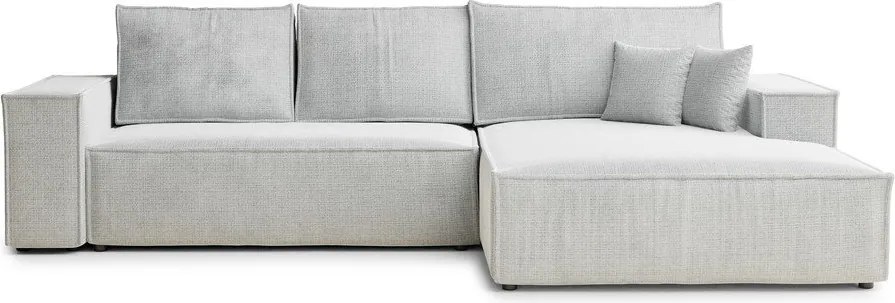 Светлосив шенилов сгъваем/с място за съхранение ъглов диван (десен ъгъл) Maze – Maison de Rêve