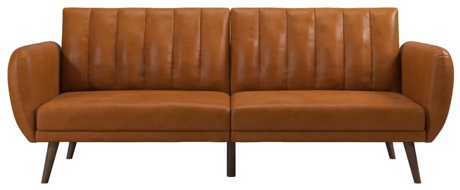 Оранжев разтегателен диван в имитация на кожа 207 cm Brittany - Novogratz