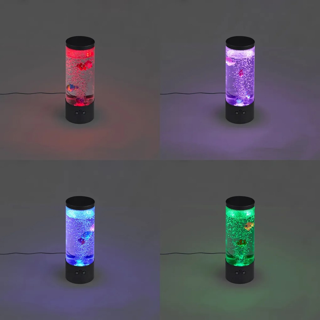Тръба с балончета черна 30 см вкл. LED RGB - Sealife
