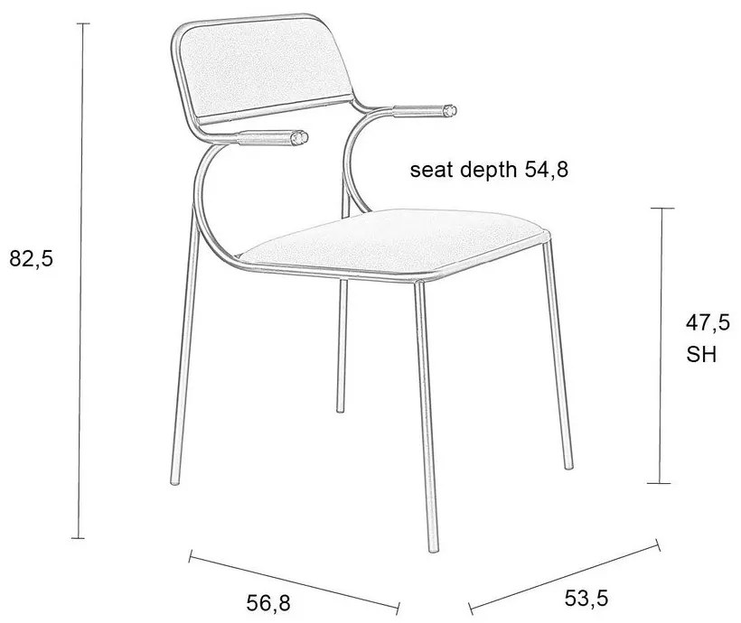 Бежови трапезни столове в комплект от 2 броя Alba - Zuiver