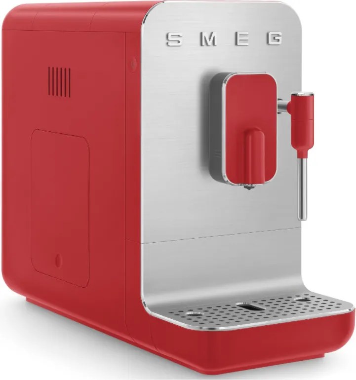 Еспресо машина SMEG Collezione BCC02RDMEU, 1350 W, 19 bar, 1.4 л, 8 функции, Вградена мелачка, Дюза за пара, Червен